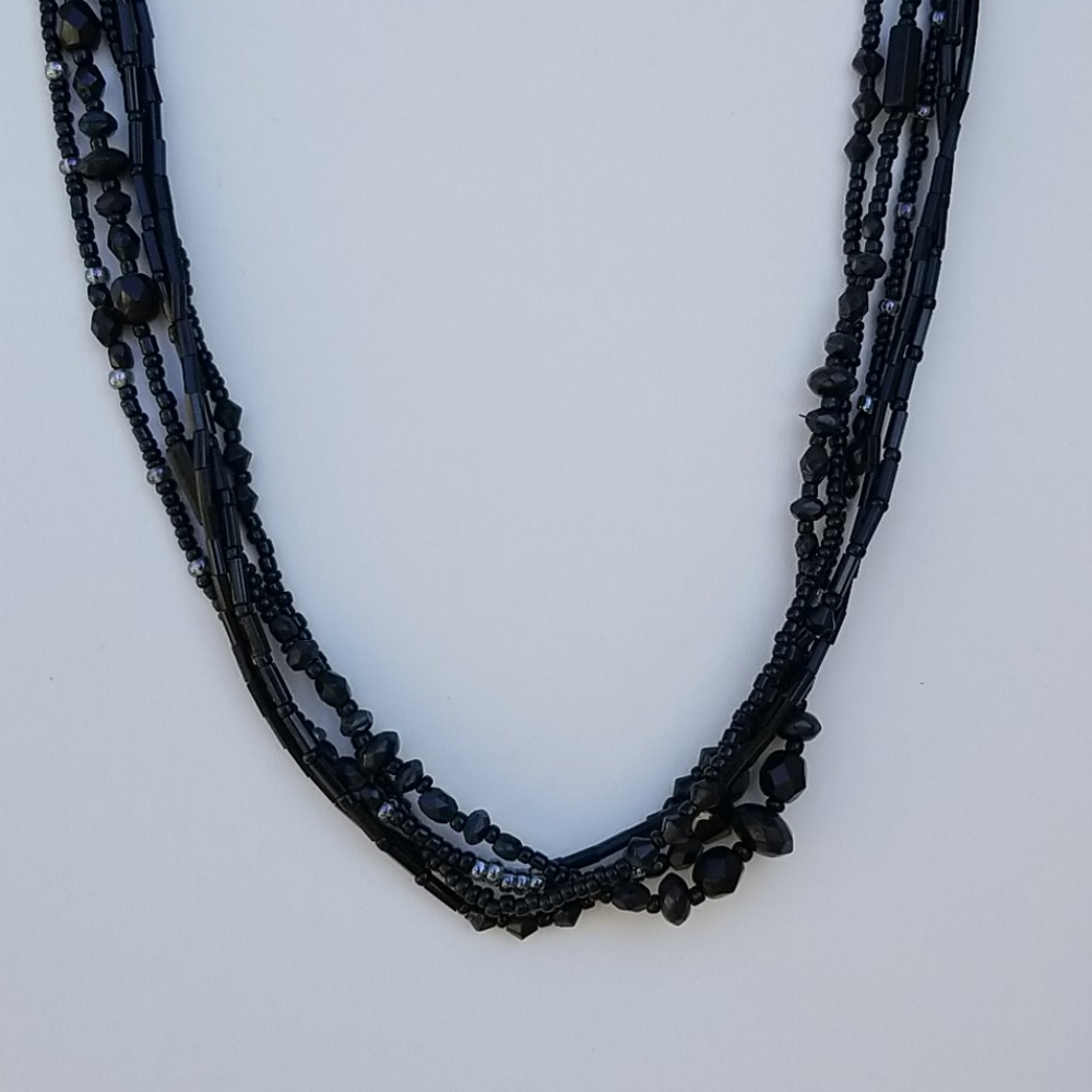 Lauren Conrad Black 5-Strand Beaded Necklace - Picture 2 of 4